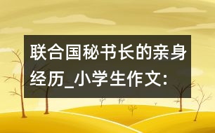 聯(lián)合國秘書長”的親身經(jīng)歷_小學(xué)生作文:五年級