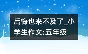 后悔也來(lái)不及了_小學(xué)生作文:五年級(jí)