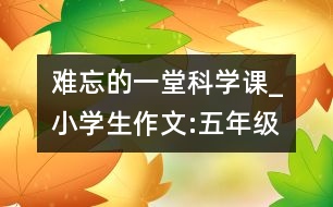 難忘的一堂科學(xué)課_小學(xué)生作文:五年級(jí)