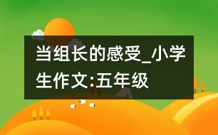 當(dāng)組長的感受_小學(xué)生作文:五年級(jí)