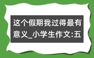 這個(gè)假期我過(guò)得最有意義_小學(xué)生作文:五年級(jí)