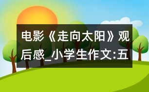 電影《走向太陽》觀后感_小學(xué)生作文:五年級