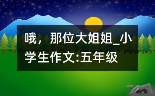 哦，那位大姐姐_小學(xué)生作文:五年級(jí)