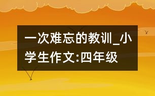 一次難忘的教訓_小學生作文:四年級