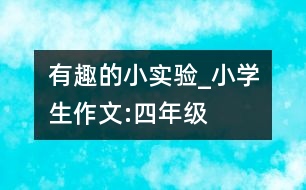 有趣的小實(shí)驗(yàn)_小學(xué)生作文:四年級