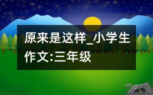 原來(lái)是這樣_小學(xué)生作文:三年級(jí)