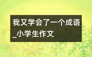 我又學(xué)會(huì)了一個(gè)成語_小學(xué)生作文