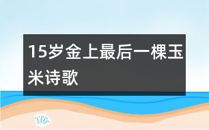 15歲金上：最后一棵玉米（詩歌）