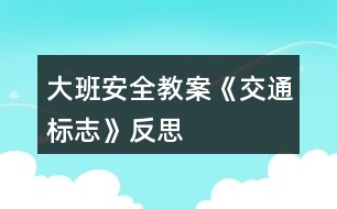 大班安全教案《交通標(biāo)志》反思