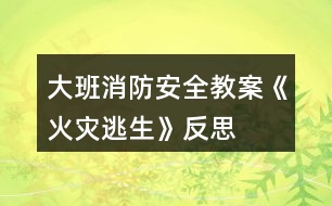 大班消防安全教案《火災(zāi)逃生》反思