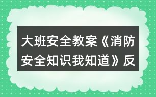 大班安全教案《消防安全知識(shí)我知道》反思