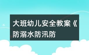 大班幼兒安全教案《“防溺水、防汛、防雷”安全教育》反思