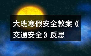 大班寒假安全教案《交通安全》反思