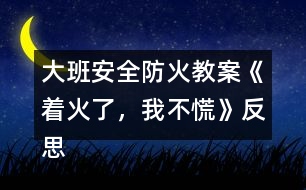 大班安全防火教案《著火了，我不慌》反思