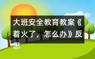 大班安全教育教案《著火了，怎么辦》反思