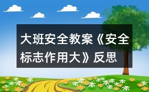 大班安全教案《安全標(biāo)志作用大》反思