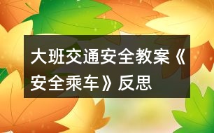 大班交通安全教案《安全乘車》反思