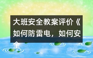 大班安全教案評(píng)價(jià)《如何防雷電，如何安全用電》反思