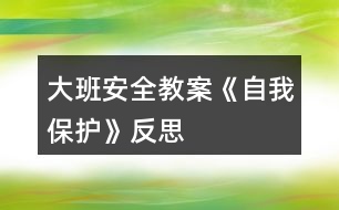 大班安全教案《自我保護》反思