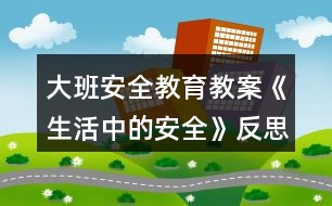 大班安全教育教案《生活中的安全》反思