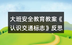 大班安全教育教案《認(rèn)識(shí)交通標(biāo)志》反思