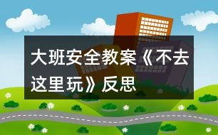 大班安全教案《不去這里玩》反思