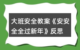 大班安全教案《安安全全過(guò)新年》反思