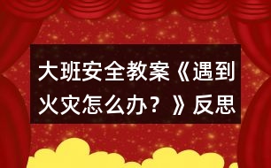 大班安全教案《遇到火災(zāi)怎么辦？》反思