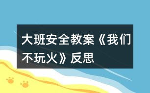 大班安全教案《我們不玩火》反思