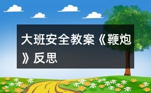 大班安全教案《鞭炮》反思