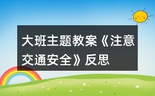 大班主題教案《注意交通安全》反思