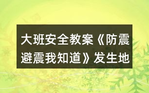 大班安全教案《防震避震我知道》發(fā)生地震怎么辦反思