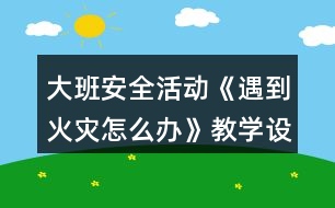 大班安全活動《遇到火災(zāi)怎么辦》教學(xué)設(shè)計反思