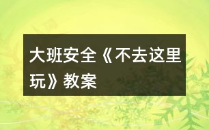 大班安全《不去這里玩》教案