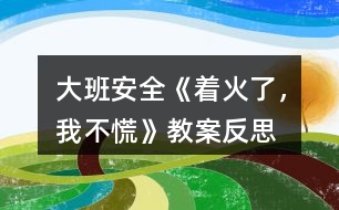 大班安全《著火了，我不慌》教案反思