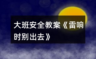 大班安全教案《雷響時(shí)別出去》