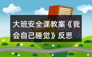 大班安全課教案《我會(huì)自己睡覺》反思