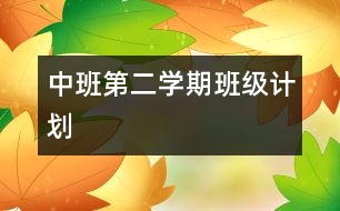 中班第二學期班級計劃