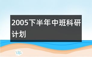 2005下半年中班科研計劃