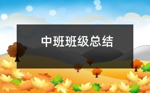 中班班級總結(jié)