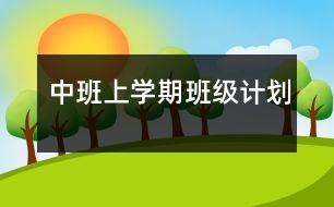 中班上學(xué)期班級(jí)計(jì)劃