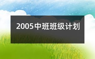 2005中班班級計劃