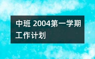 中班 2004第一學(xué)期工作計(jì)劃