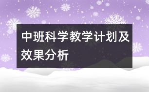 中班科學(xué)教學(xué)計劃及效果分析