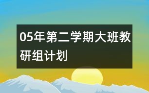 05年第二學(xué)期大班教研組計劃