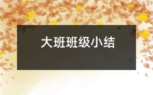 大班班級(jí)小結(jié)