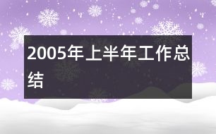 2005年上半年工作總結(jié)