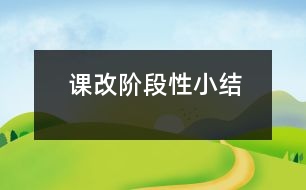 課改階段性小結(jié)