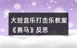 大班音樂(lè)打擊樂(lè)教案《賽馬》反思