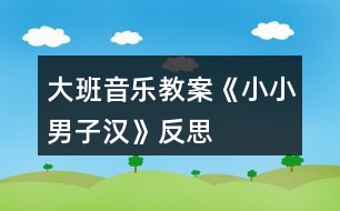 大班音樂教案《小小男子漢》反思